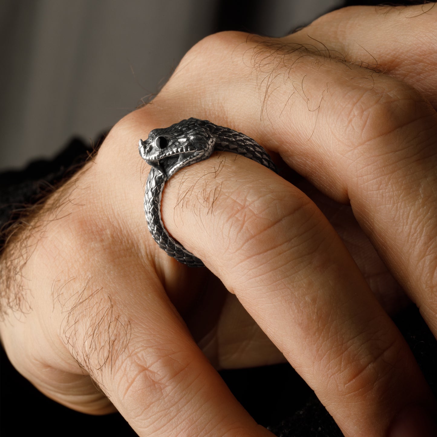 ”Cerastes” Horned Viper Ring- Ouroboros