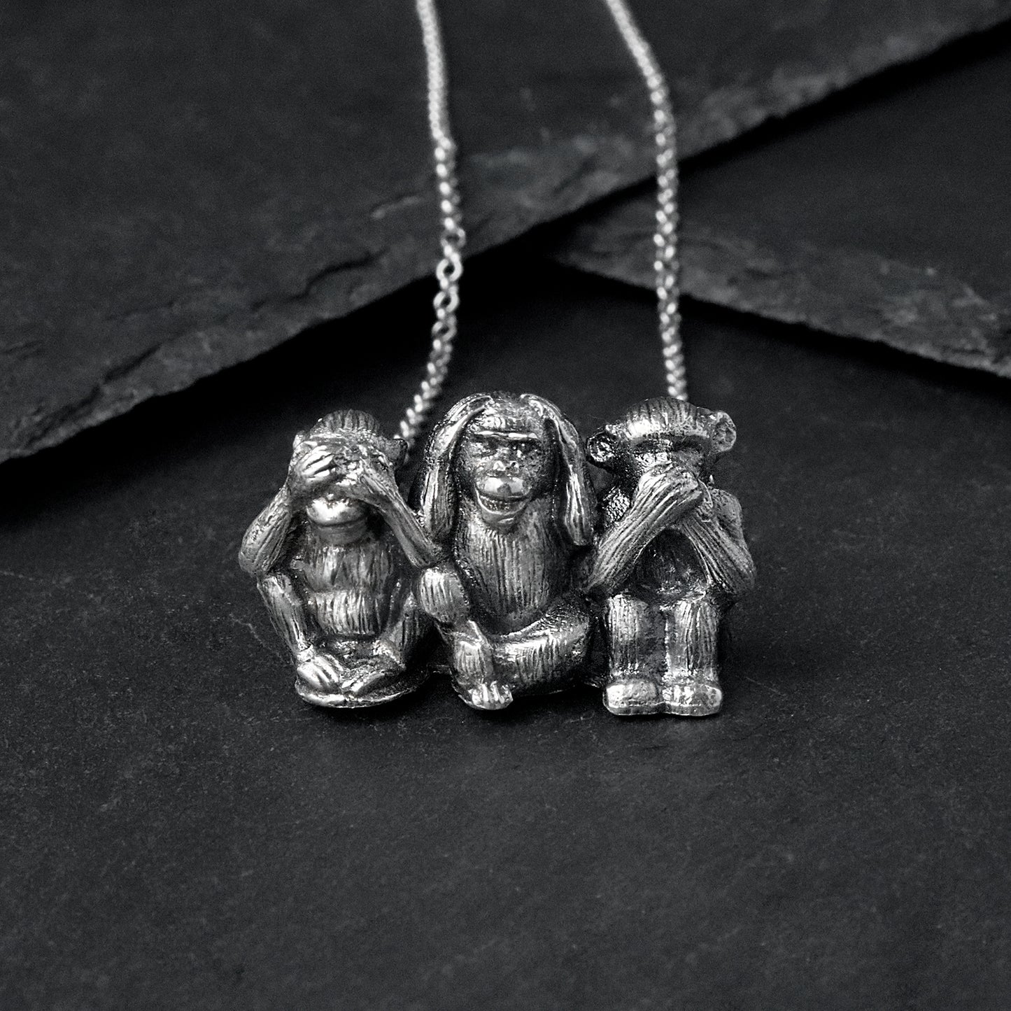 Three Monkeys Necklace