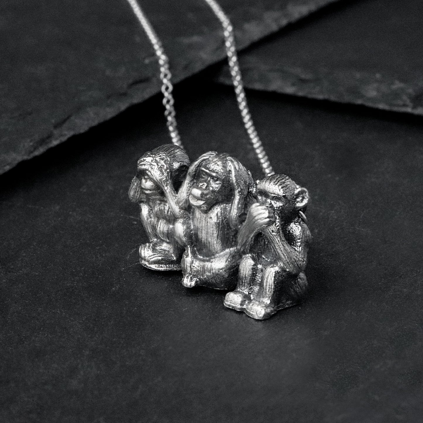 Three Monkeys Necklace