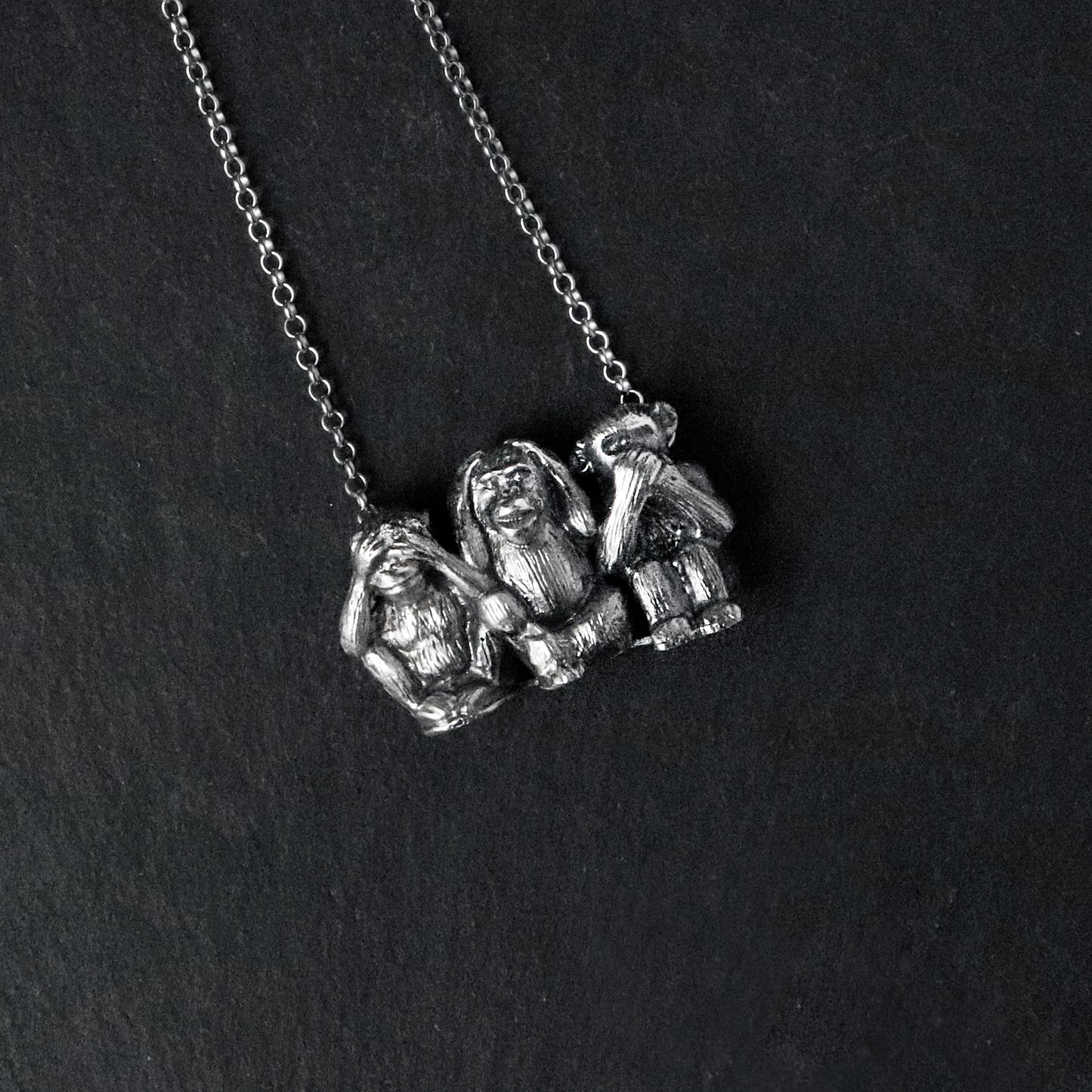 Three Monkeys Necklace