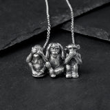 Three Monkeys Necklace
