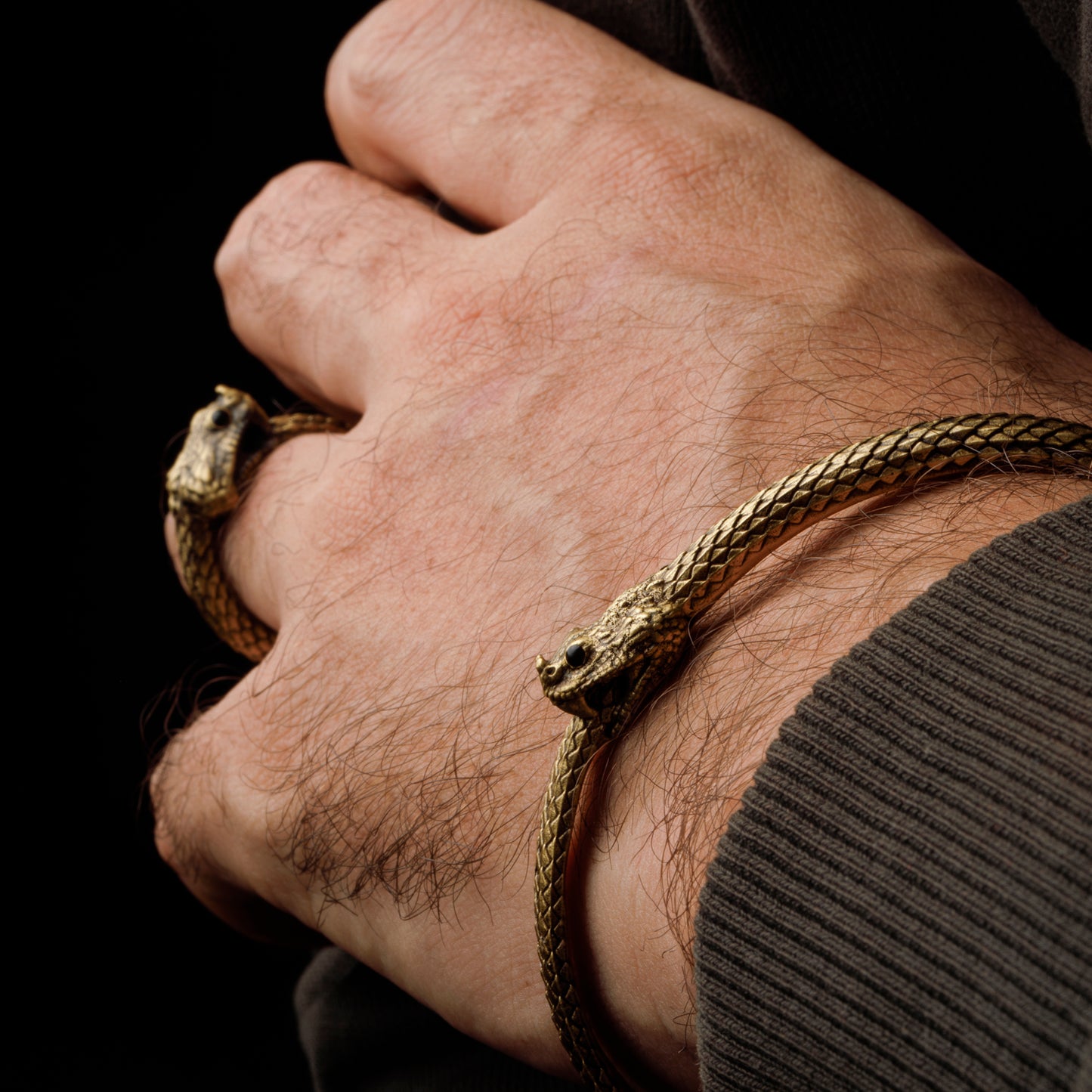 ”Cerastes” Boynuzlu Retro Engerek Bileklik- Ouroboros