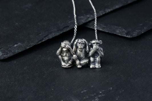 Three Monkeys Necklace